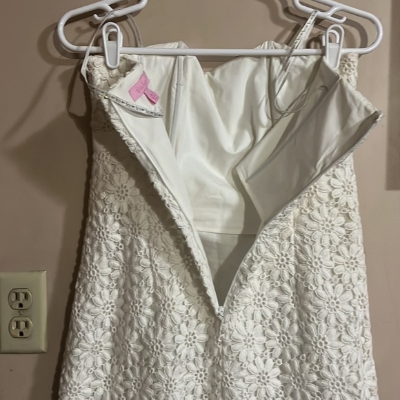 Lilly Pulitzer White “Bowen” Lace Strapless Vintage Floral Dress Size 4 - Picture 10 of 12